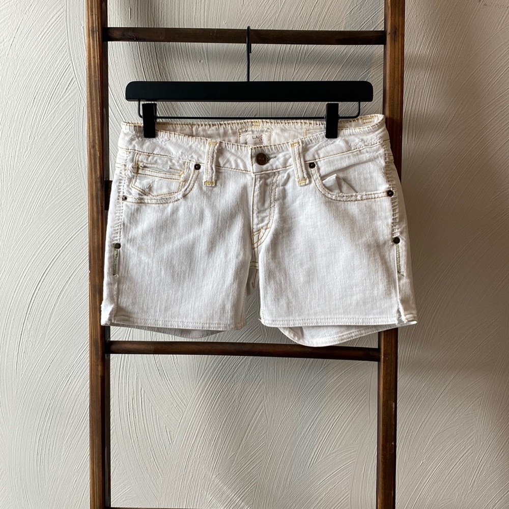 White denim shorts